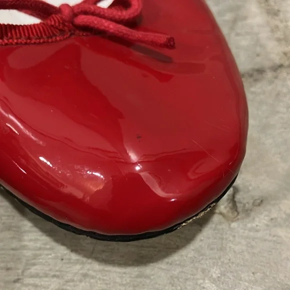 Repetto Women's Red Ballet Flats. Small dot on left toe. Barely noticeable. - Picture 4 of 6